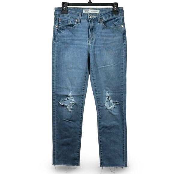 Levi’s Signature Mid Rise Boyfriend Jean Size 4 Casual Distressed Stretch - Picture 2 of 6
